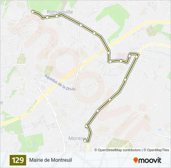 129 Bus Line Map
