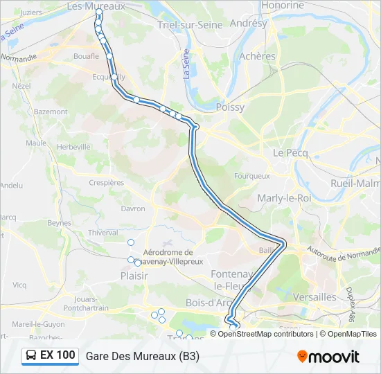 EX 100 Bus Line Map