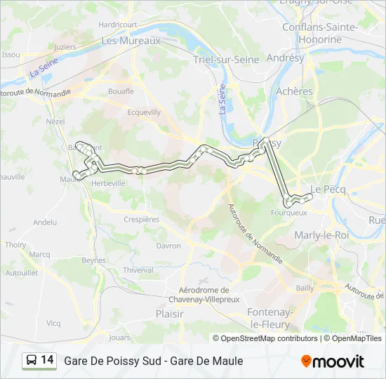 14 Bus Line Map