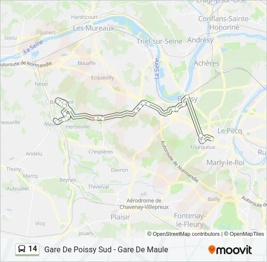 14 Bus Line Map