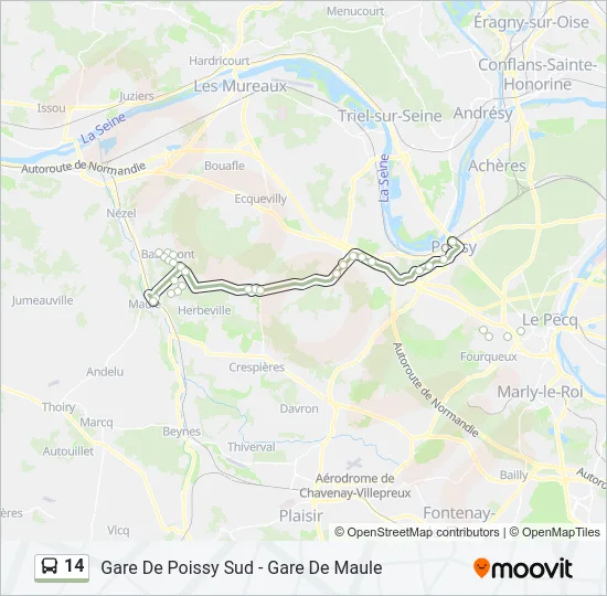 14 Bus Line Map