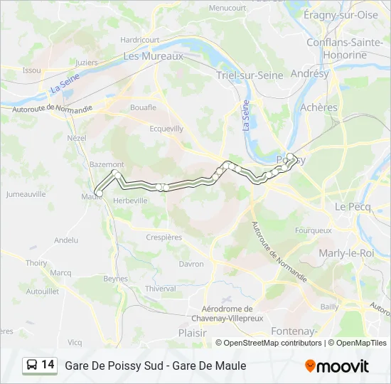 14 Bus Line Map
