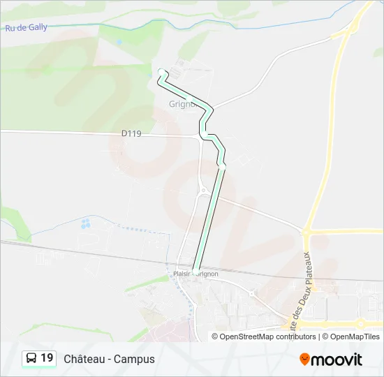19 Bus Line Map