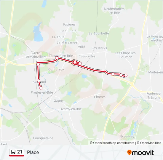 21 Bus Line Map