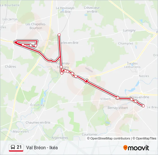 21 Bus Line Map