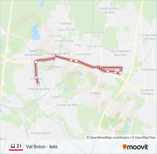 21 Bus Line Map