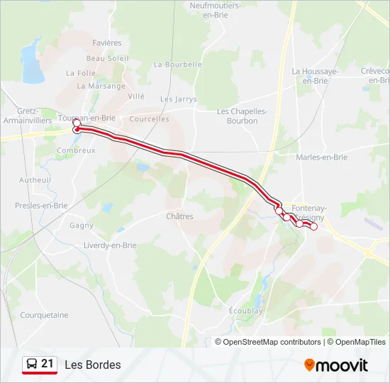 21 Bus Line Map
