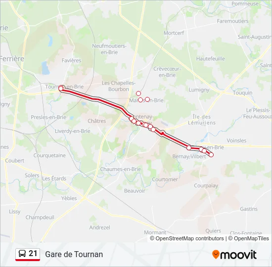 21 Bus Line Map