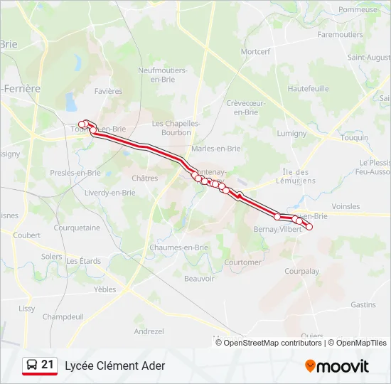 21 Bus Line Map