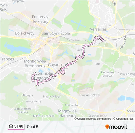 Plan de la ligne 5140 de bus