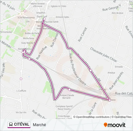 CITÉVAL Bus Line Map