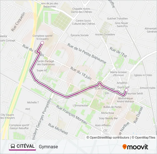CITÉVAL Bus Line Map