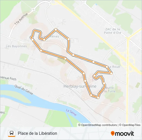 CITÉVAL N Bus Line Map