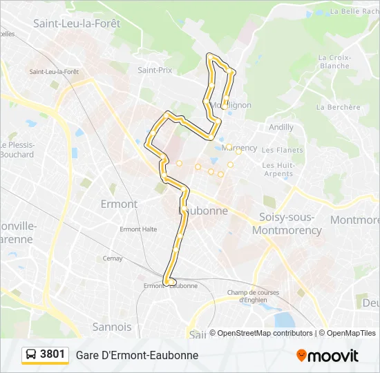 3801 Bus Line Map