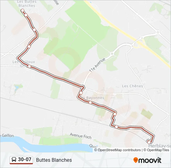 30-07 Bus Line Map