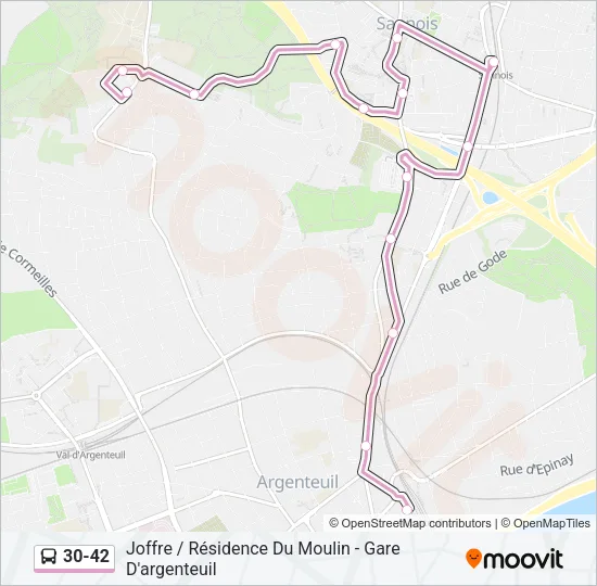 30-42 Bus Line Map