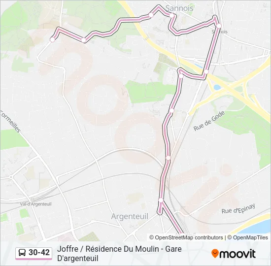 30-42 Bus Line Map