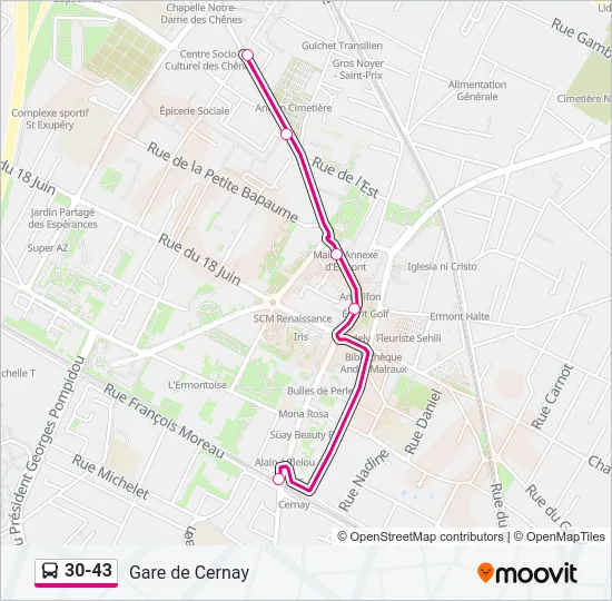 30-43 Bus Line Map