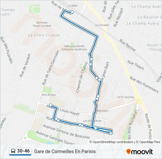 30-46 Bus Line Map