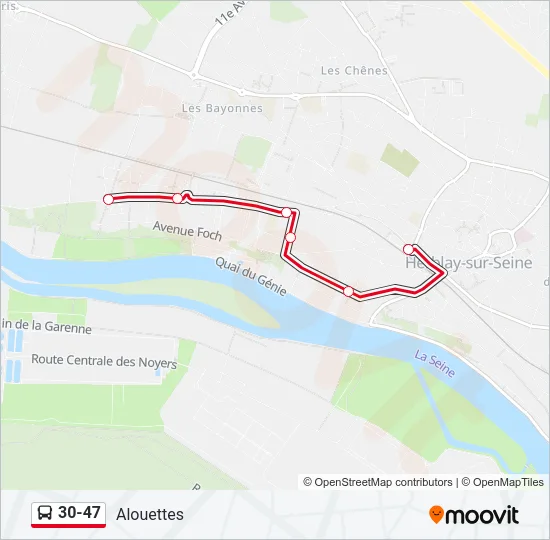 30-47 Bus Line Map