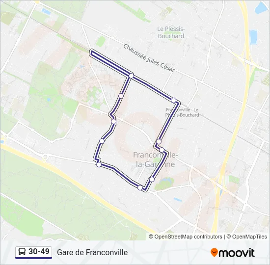 30-49 Bus Line Map