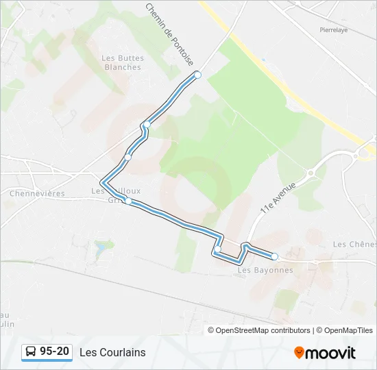 95-20 Bus Line Map