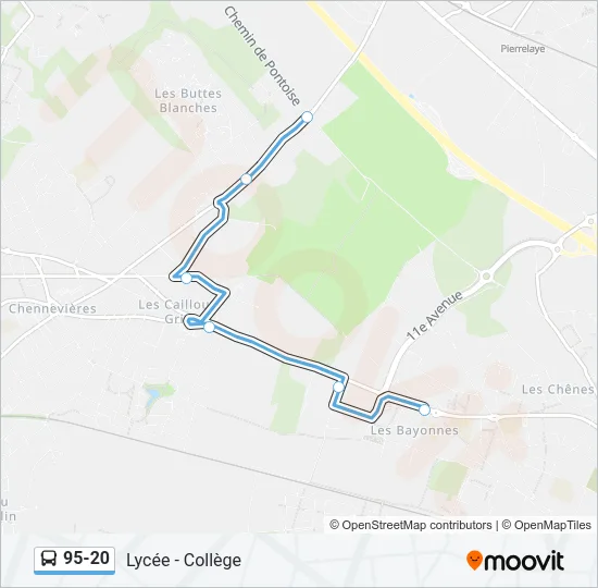 95-20 Bus Line Map
