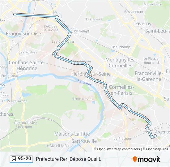 95-20 Bus Line Map