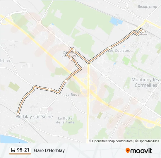 95-21 Bus Line Map