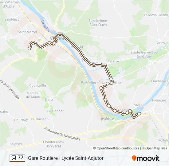 77 Bus Line Map