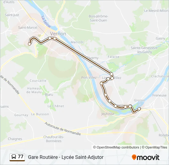 77 Bus Line Map