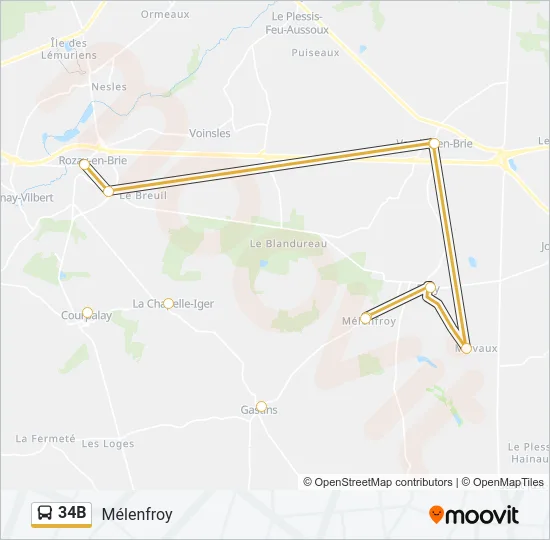 34B Bus Line Map