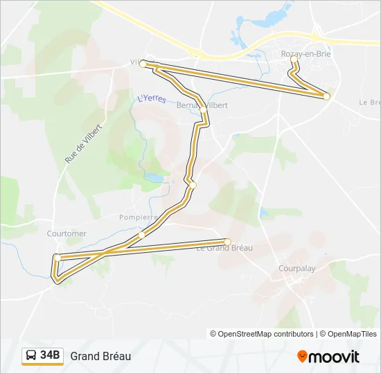 34B Bus Line Map