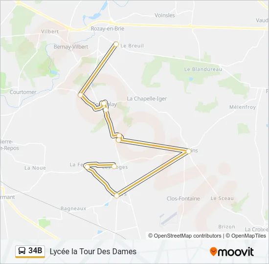 34B Bus Line Map
