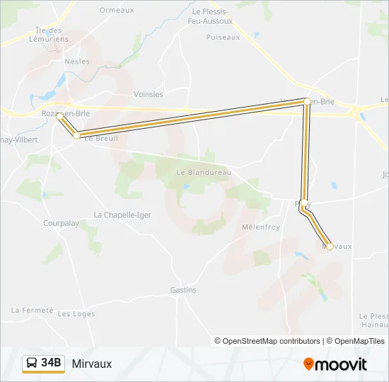 34B Bus Line Map