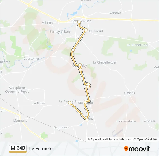 34B Bus Line Map