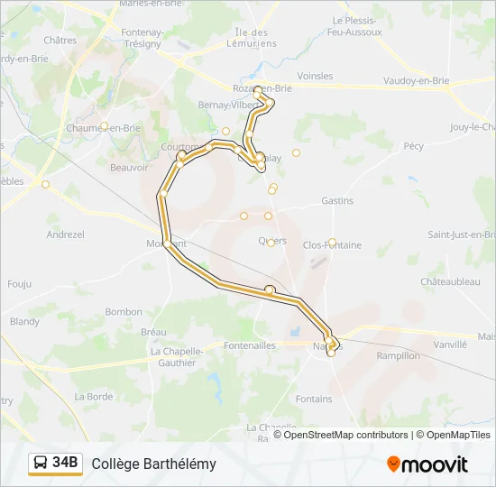 34B Bus Line Map
