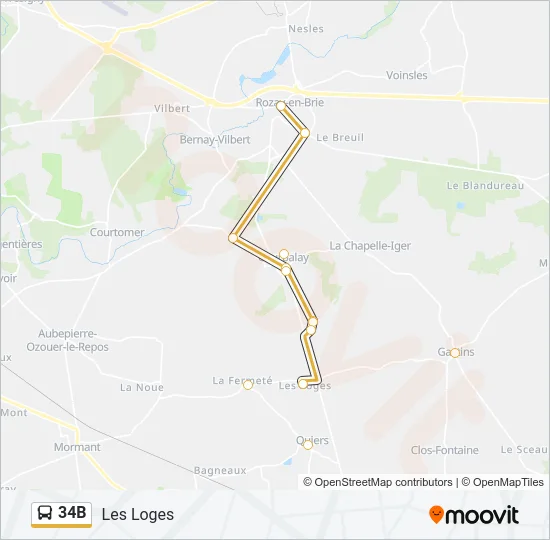 34B Bus Line Map