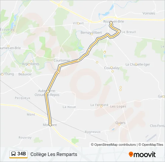 34B Bus Line Map