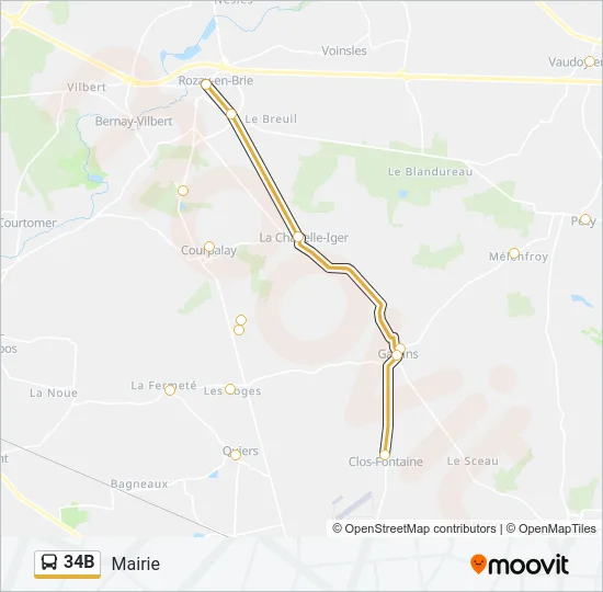 34B Bus Line Map