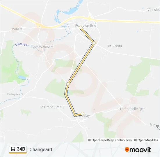 34B Bus Line Map