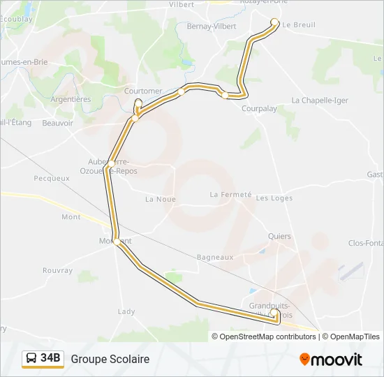 34B Bus Line Map