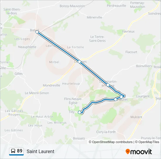 89 Bus Line Map