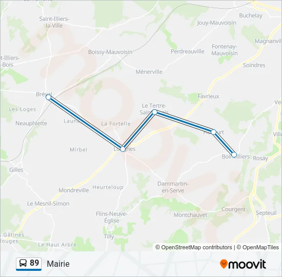 89 Bus Line Map