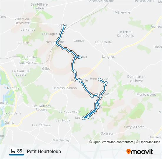 89 Bus Line Map