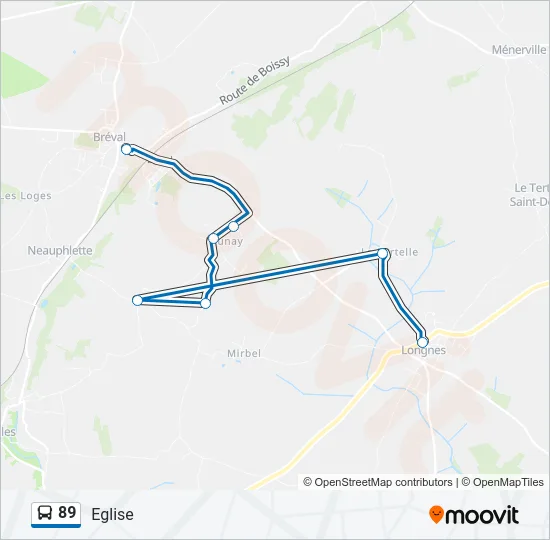 89 Bus Line Map