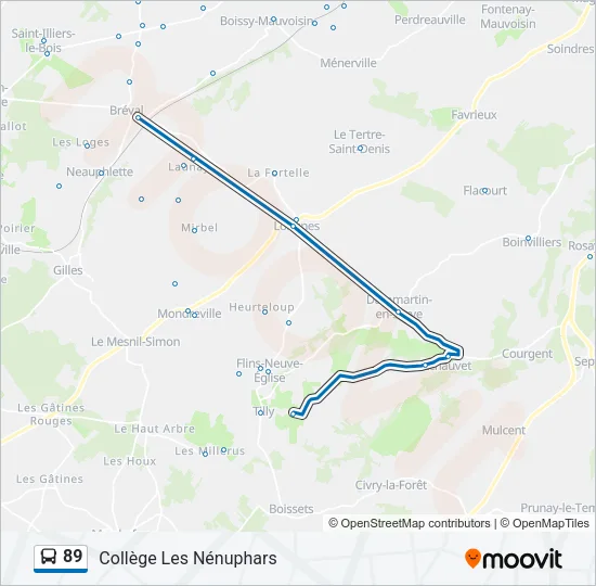 89 Bus Line Map