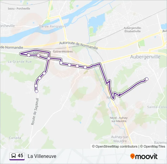 45 Bus Line Map
