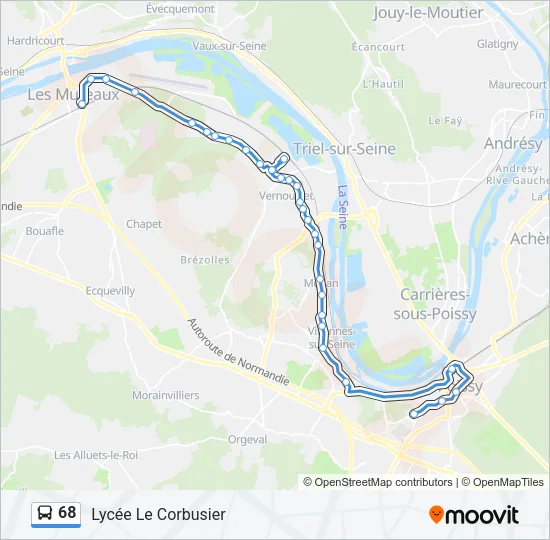 68 Bus Line Map