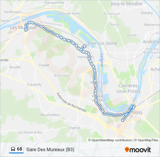 68 Bus Line Map